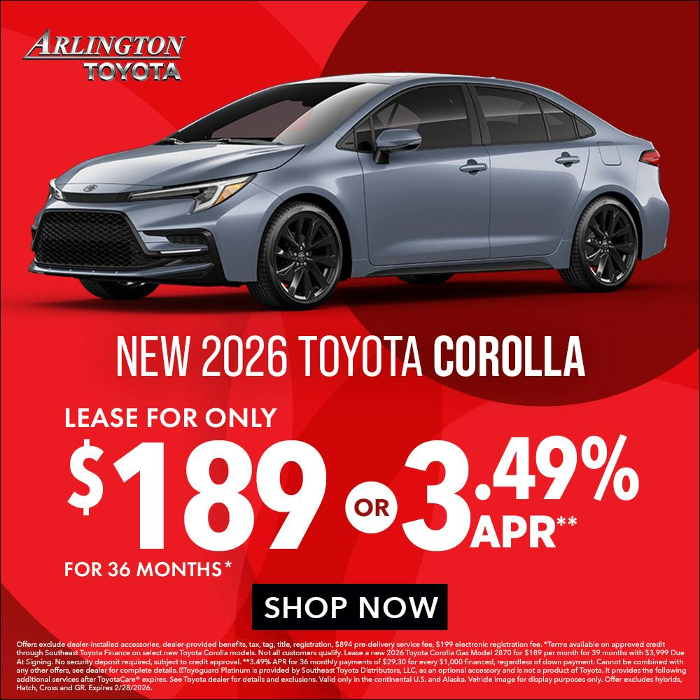 Feb 2026 Corolla Specials | Arlington Toyota
