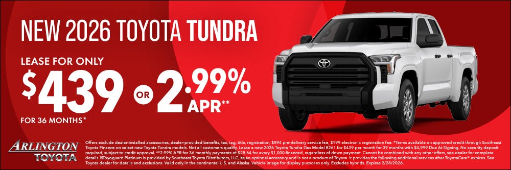 February 2026 Tundra Offer | Arlington Toyota