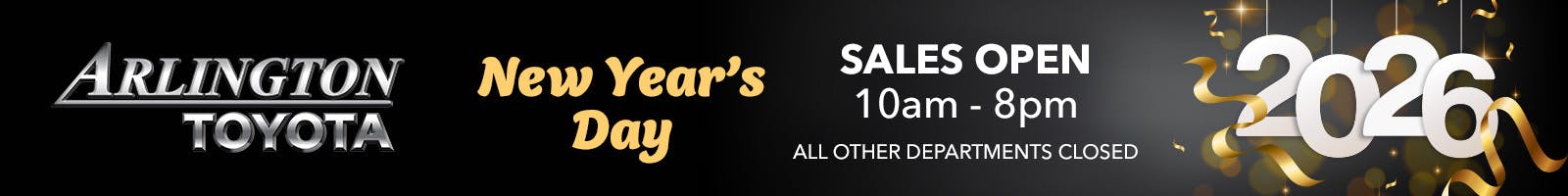 New Year’s Day Banner Jan 2026 Used | Arlington Toyota