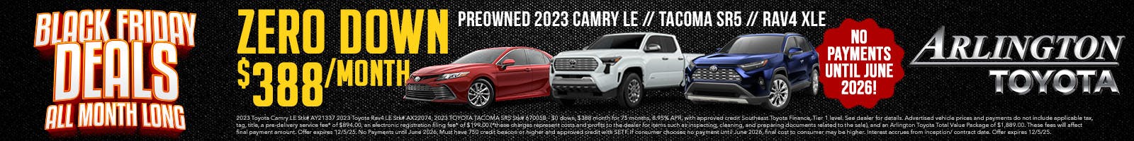 Black Friday Used 3-Cars | Arlington Toyota