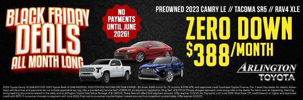 Black Friday Used 3-Cars | Arlington Toyota