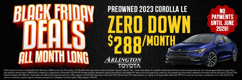 Black Friday Used Corolla | Arlington Toyota