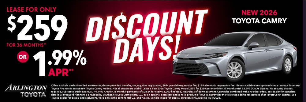Discount Days January New Camry | Arlington Toyota