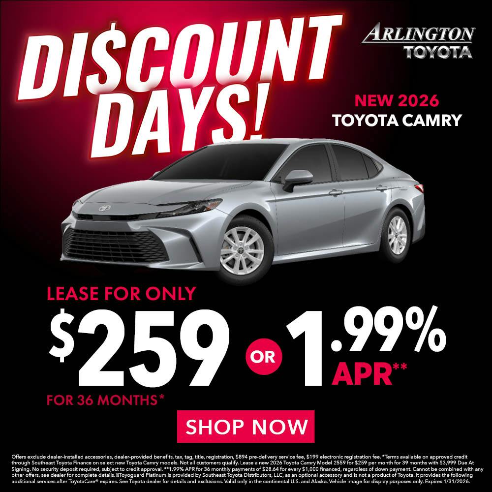 January New Car 2026 Camry Special | Arlington Toyota