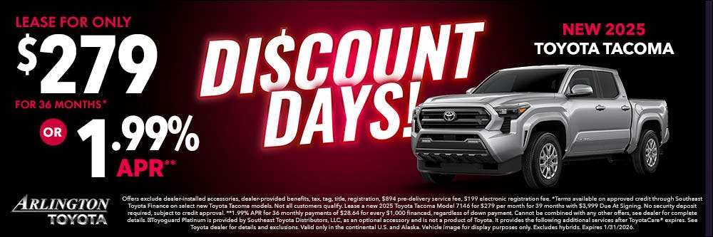 Discount Days January New Tacoma | Arlington Toyota