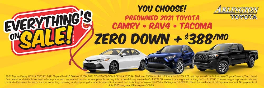 Everything On Sale Camry RAV4 Tacoma | Arlington Toyota