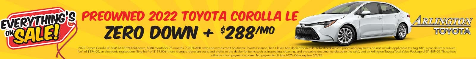 Everything On Sale Corolla | Arlington Toyota