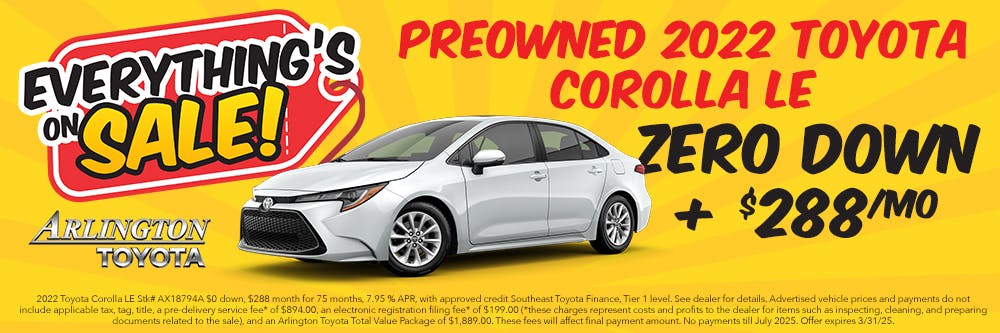 Everything On Sale Corolla | Arlington Toyota