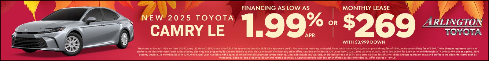 Fall Camry Offer Nov 2025
