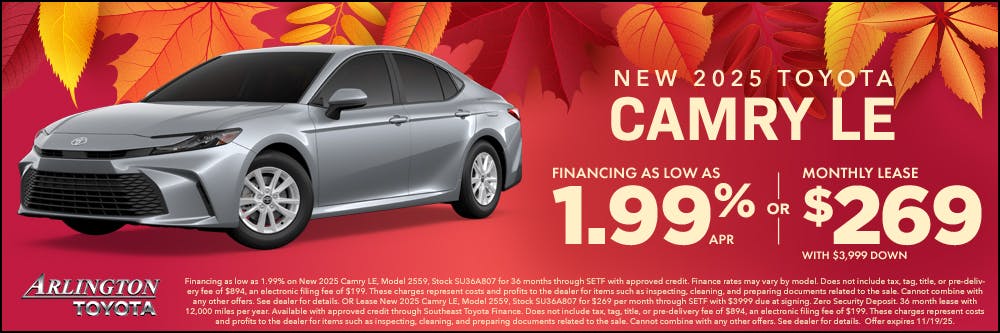 Fall Camry Offer Nov 2025 | Arlington Toyota