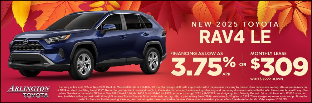 Fall Rav4 Offer Nov 2025 | Arlington Toyota