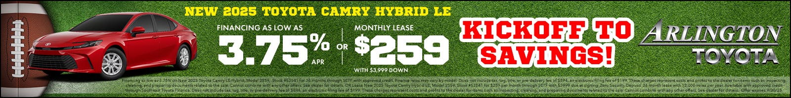 Football New Car Camry Sept