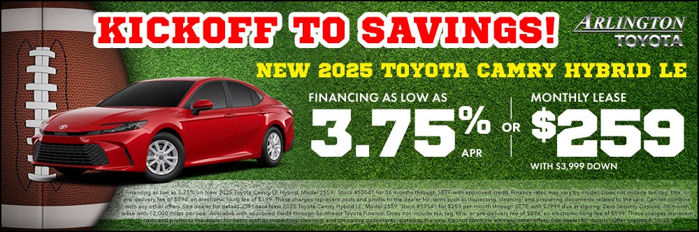 Football New Car Camry Sept | Arlington Toyota