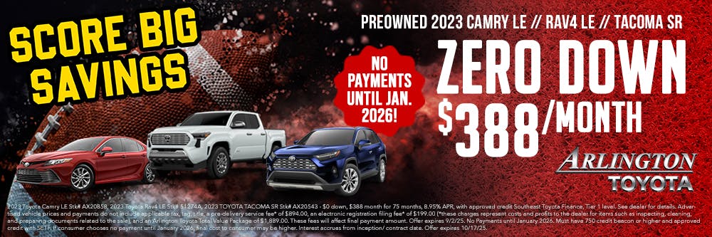 Football Used Camry Rav4 Tacoma Sept | Arlington Toyota