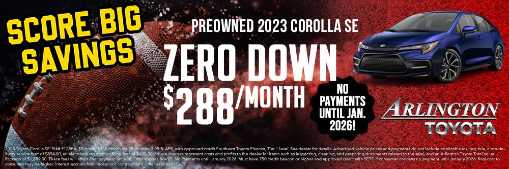 Football Used Corolla September 2025 | Arlington Toyota