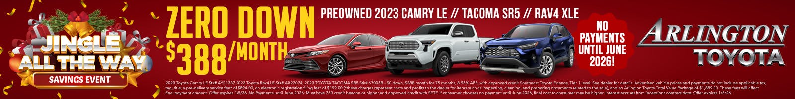 Jingle All the Way Camry Rav4 Tac | Arlington Toyota
