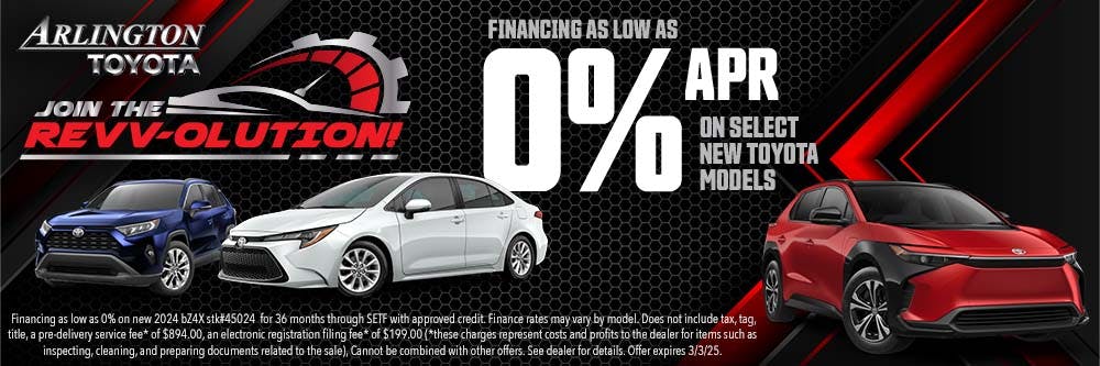 January New Car 0% Offer | Arlington Toyota