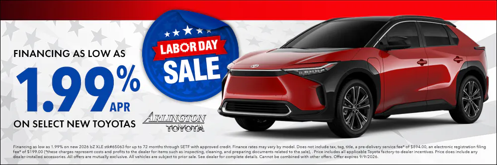 Labor Day New Car 1.99% | Arlington Toyota