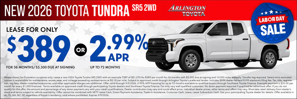 Labor Day New Tundra | Arlington Toyota