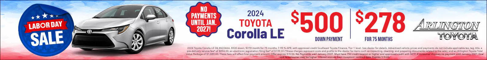 Labor Day Used Corolla | Arlington Toyota
