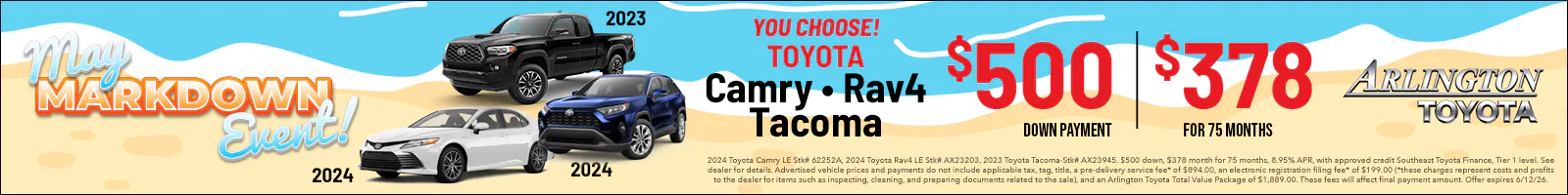 May Used Car Camry Rav4 Tacoma | Arlington Toyota