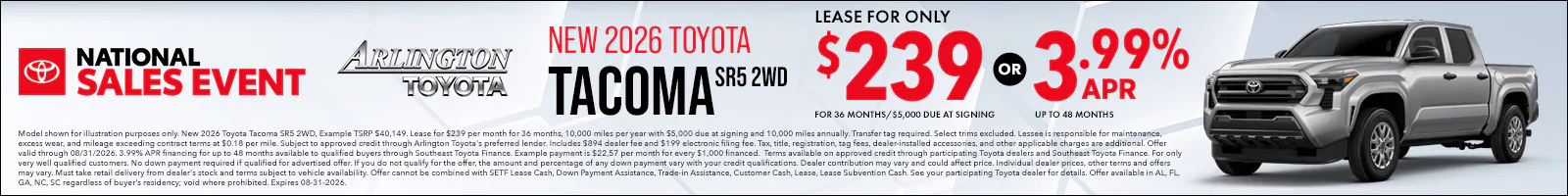August New Car Tacoma