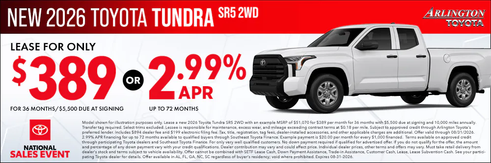 August Tundra offer | Arlington Toyota