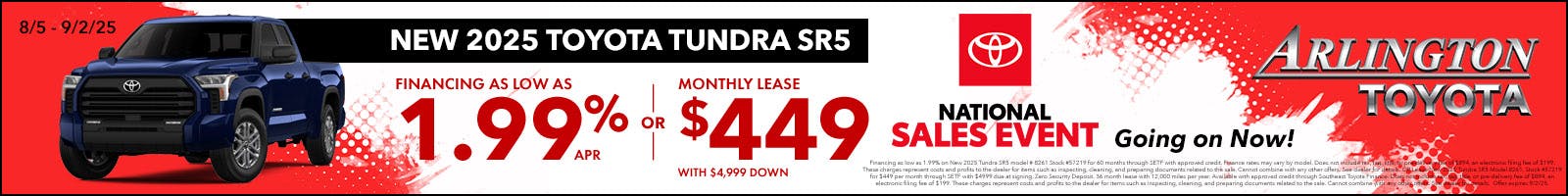 August National Sales Event Tundra Truck