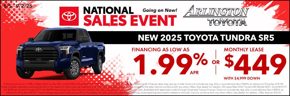 August National Sales Event Tundra Truck | Arlington Toyota