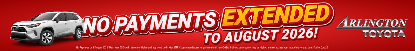 No Payments until August | Arlington Toyota