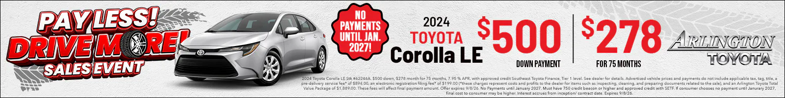 August Used Car Offer Corolla | Arlington Toyota