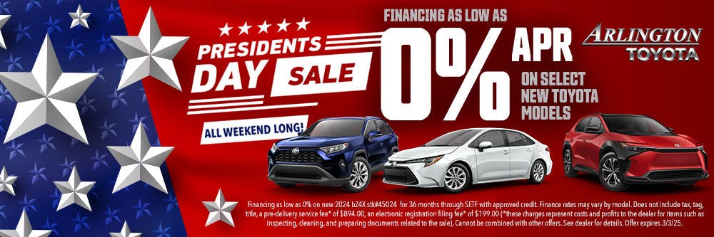 Pres Day Zero Percent | Arlington Toyota