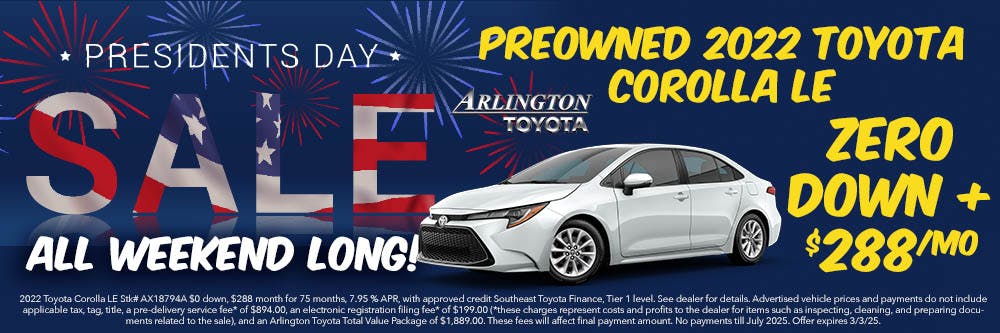 Pres Day Corolla | Arlington Toyota