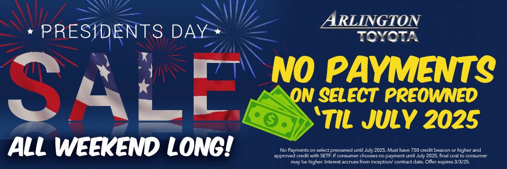 Pres Day No Payments | Arlington Toyota