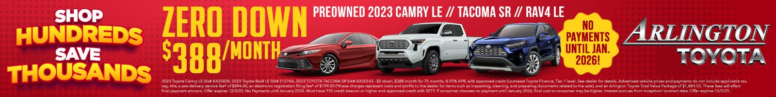 Nov Shop and Save 3 Cars | Arlington Toyota