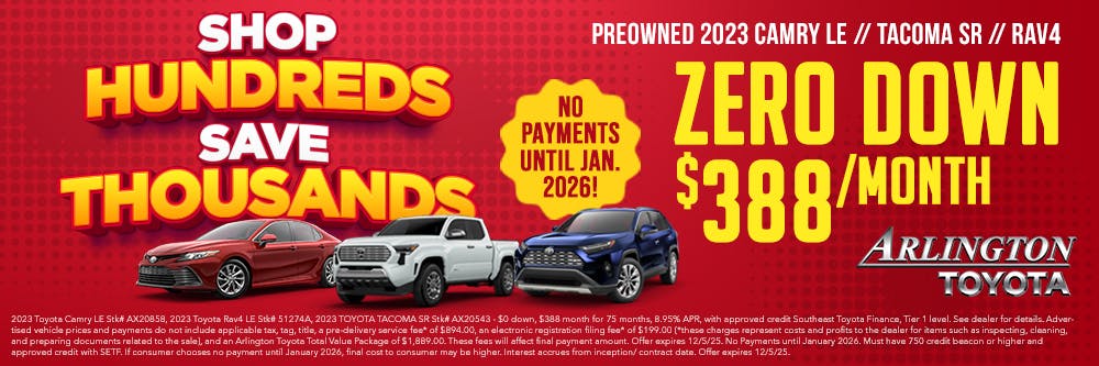 Nov Shop and Save 3 Cars | Arlington Toyota