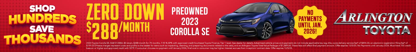 Nov Shop and Save Used Corolla | Arlington Toyota