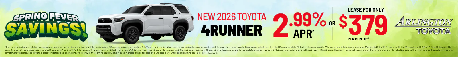 4Runner April New Car