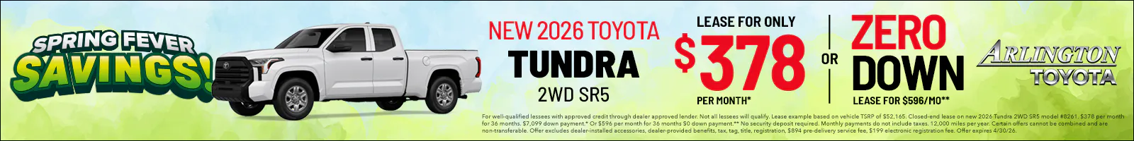 Tundra New Car April 2026