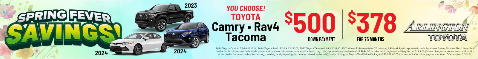 Spring used Cam Rav4 Tacoma | Arlington Toyota
