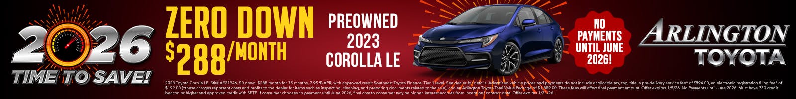 Time to Save Corolla Used | Arlington Toyota