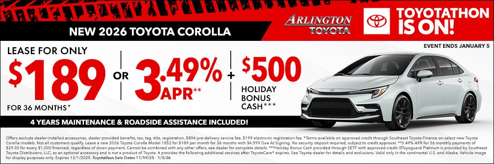 Toyotathon 2026 Corolla | Arlington Toyota