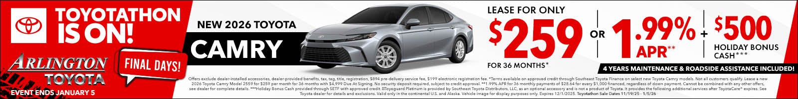 Final Days Toyotathon 2026 Camry