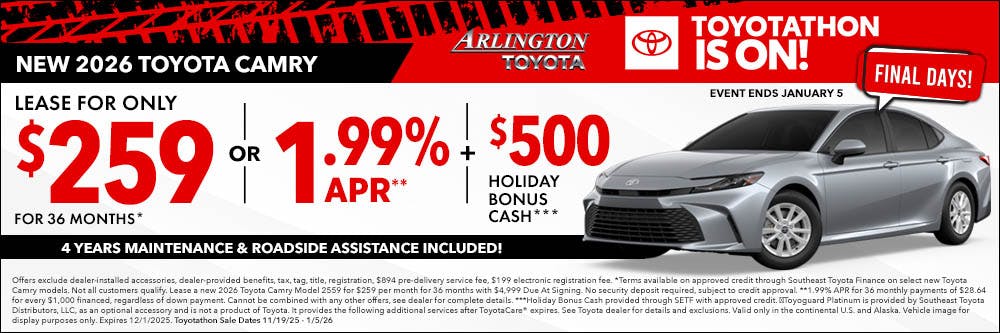 Final Days Toyotathon 2026 Camry | Arlington Toyota