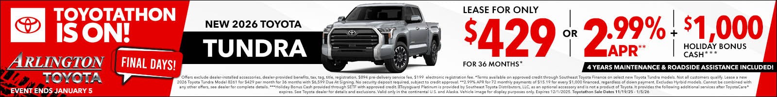 Final Days Toyotathon Tundra offer