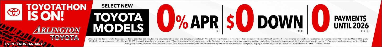 Toyotathon zero percent offer