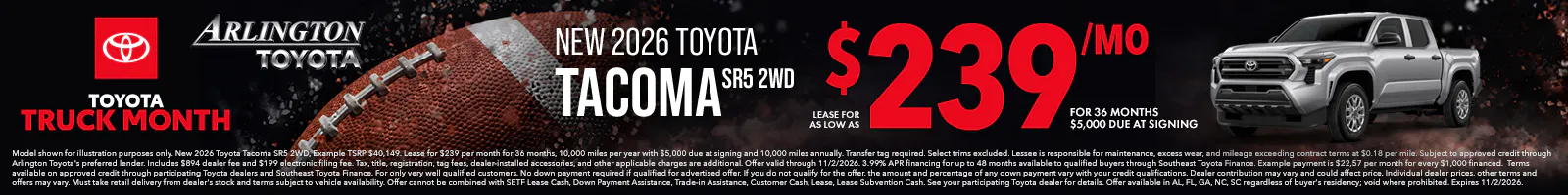 New Truck Month Tacoma Oct 2026