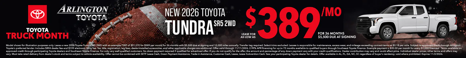 New Truck Month Tundra October 2026