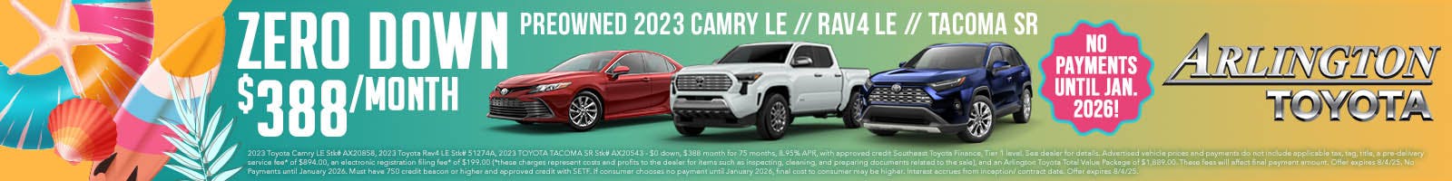 Zero down Camry | Arlington Toyota