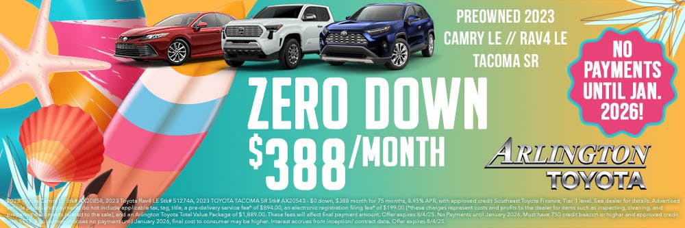 Zero down Camry | Arlington Toyota